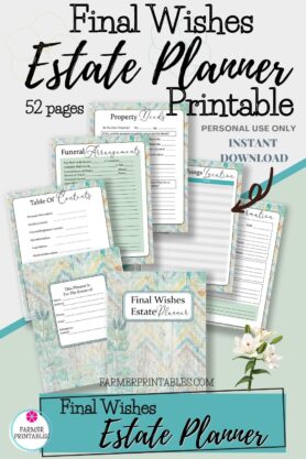 Final Wishes Estate Planner Printable