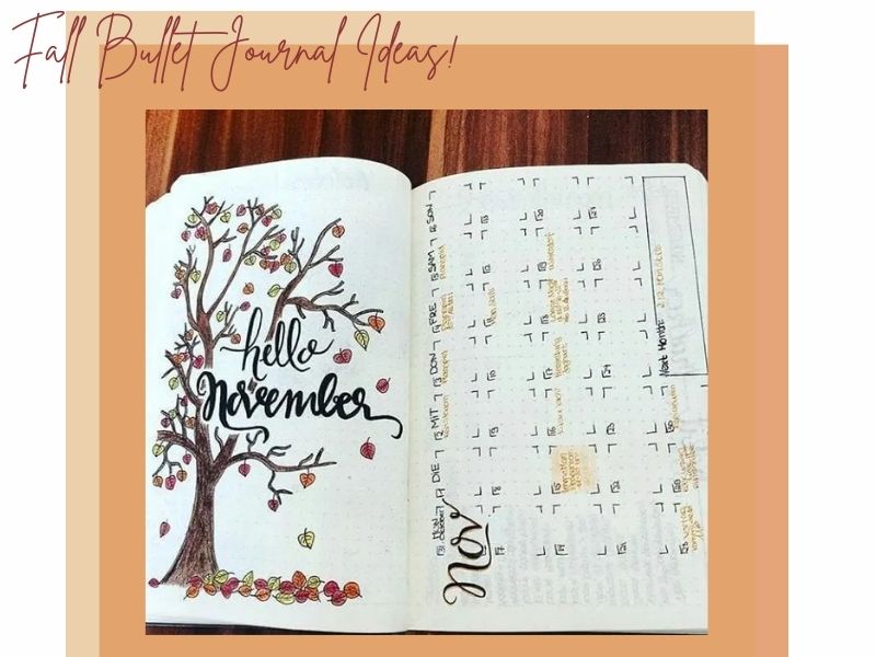 November Bullet Journal Spread