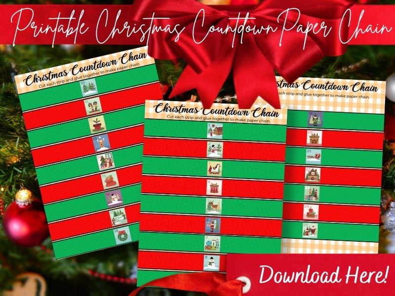 Printable Christmas Countdown Paper Chain