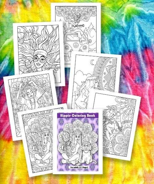 Hippie Coloring Pages For Adults