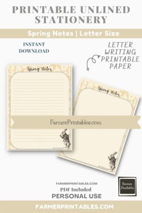 FarmerPrintables Spring Notes Stationery